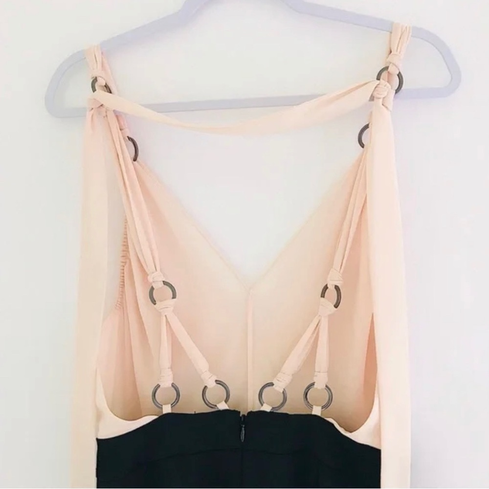 NEW Reiss Tie-Strap Jumpsuit Pale Pink & Black pant elegant suit Medium $470 - Picture 11 of 16